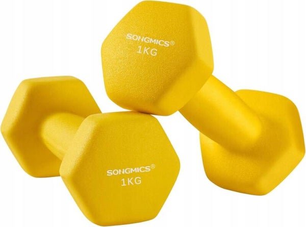 HANTLE ZESTAW 2x1kg KOBITY FITNESS TRENING SIŁOWNIA W DOMU POWLEKANE  SONGMICS P121-11