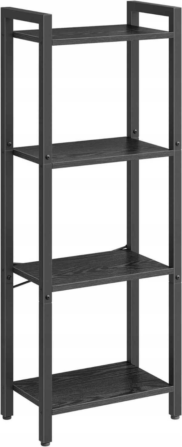 REGAŁ, PÓŁKA STOJĄCA 4 POZIOMY CZARNY SONGMICS 40x 107x 24CM P119-3