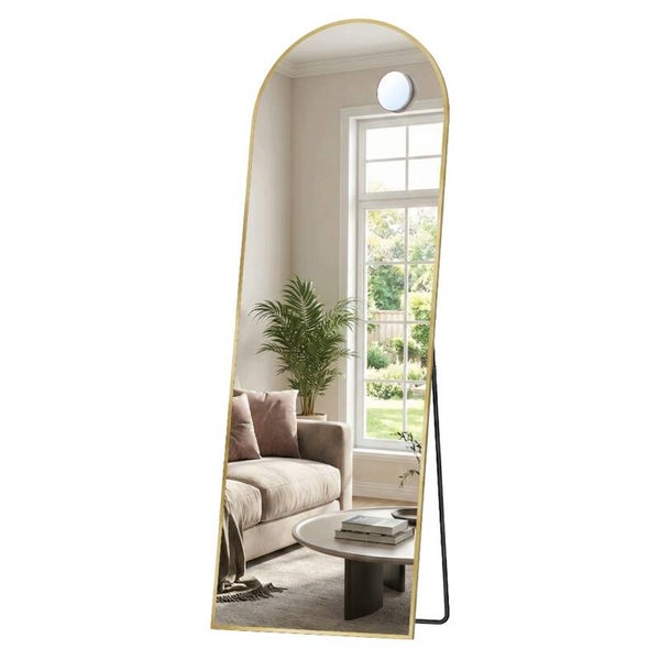 LUSTRO STOJĄCE ŁUKOWE 160x50cm ZŁOTY DO POWIESZENIA + LUSTRO POWIĘKSZAJĄCE