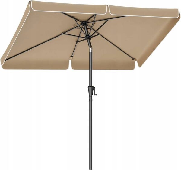 PARASOL OGRODOWY DUŻY UCHYLNY PROSTOKĄTNY BRĄZ 300x200 cm TARSOWY PATIO SONGMICS P123-12