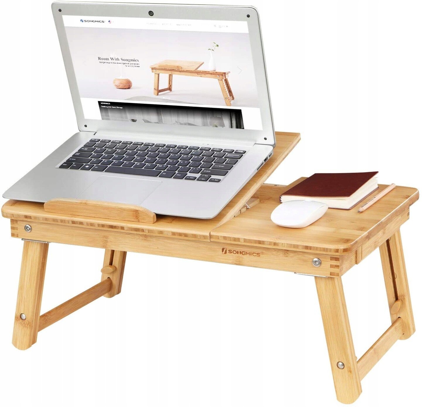 STOLIK PODSTAWKA SONGMICS 55x35cm BAMBUSOWY POD LAPTOPA ŁÓŻKA ŚNIADANIOWY P140-20 P140-21