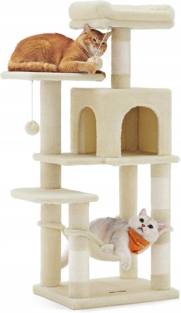 DRAPAK WIELOPOZIOMOWY LEGOWISKO DOMEK HAMAK SŁUPKIDO DRAPANIA 112cm  SONGMICS P169-6