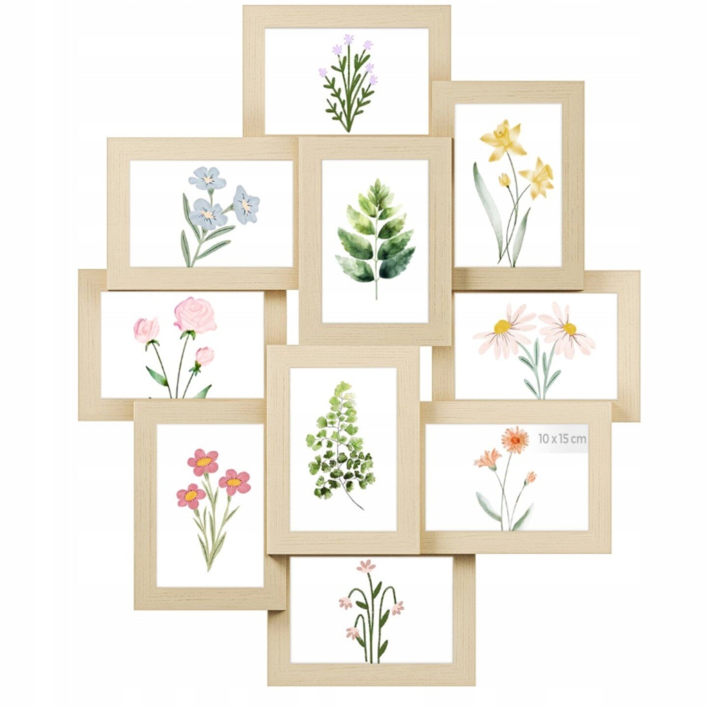 RAMKA KOLAŻ SONGMICS RAMKI 10 ZDJĘĆ 10x15cm BEŻOWY P142-20