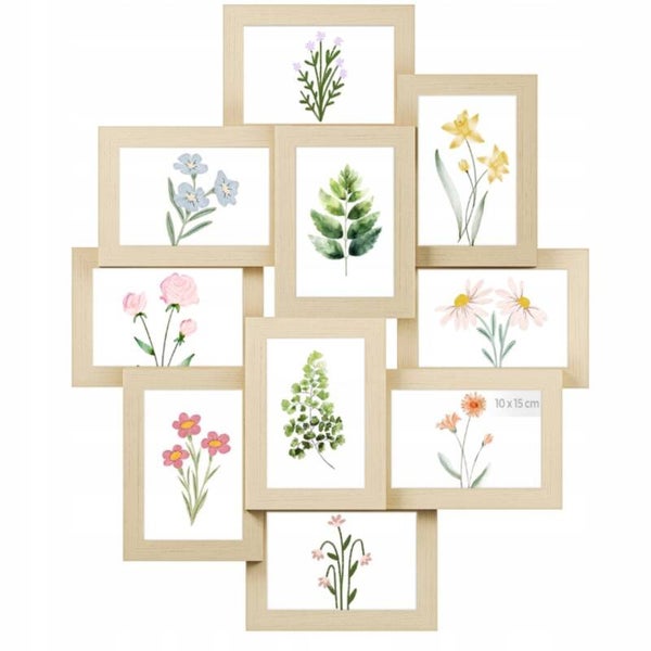 RAMKA KOLAŻ SONGMICS RAMKI 10 ZDJĘĆ 10x15cm BEŻOWY P142-20