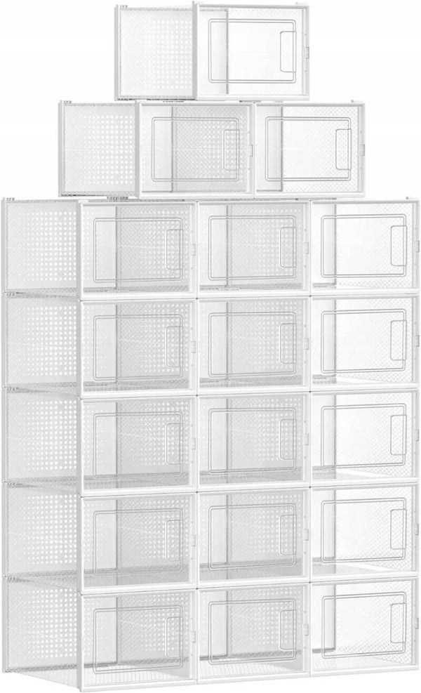PUDEŁKO NA BUTY SONGMICS BEZBARWNY ZESTAW 18SZT ORGANIZER SKŁADANE P127-4