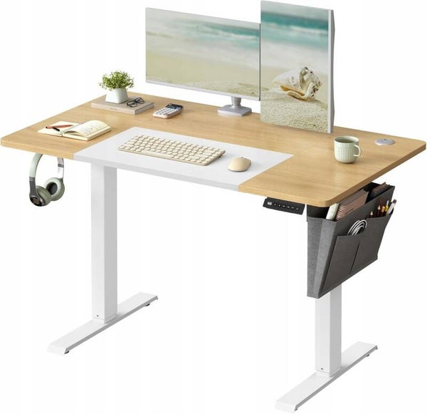 BIURKO REGULOWANA WYSKOŚĆ ELEKTRYCZNIE PAMIĘĆ + DODATKI 120x60x72-120cm
