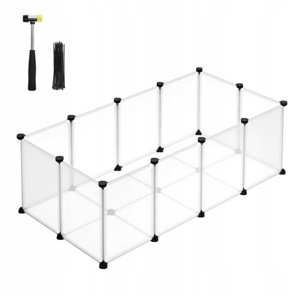 KOJEC KLATKA WYBIEG DLA MAŁYCH ZWIERZĄT Z PODŁOGĄ 125x63x42cm  SONGMICS P123-14