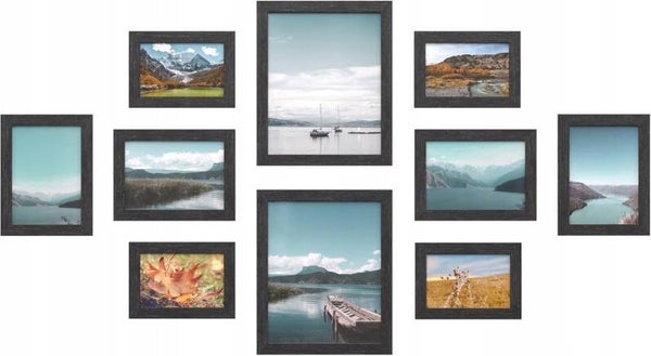 RAMKA NA WIELE ZDJĘĆ ZESTAW 10 RAMEK CZARNE SONGMICS 25 x 20CM P119-4