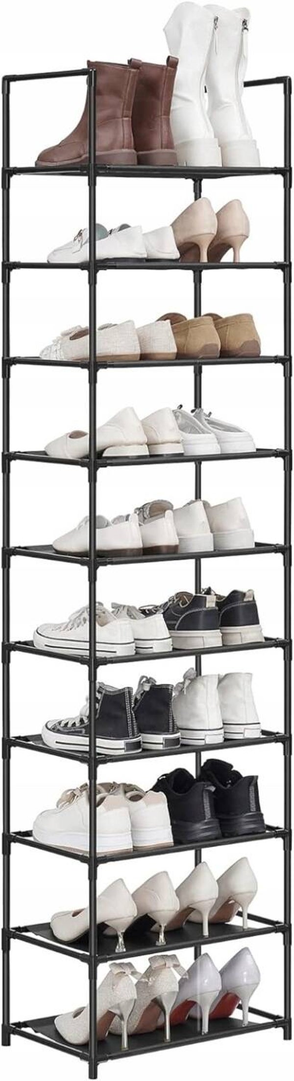 PÓŁKA NA BUTY REGAŁ 10POZIOMÓW CZARNY SONGMICS 33x173x33CM PRZEDPOKÓJ P120-10