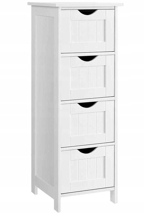 SZAFKA ŁAZIENKOWA STOJĄCA BIAŁA SONGMICS 30x30x82CM 4SZUFLADY NOWOCZESNA SONGMICS P148-13