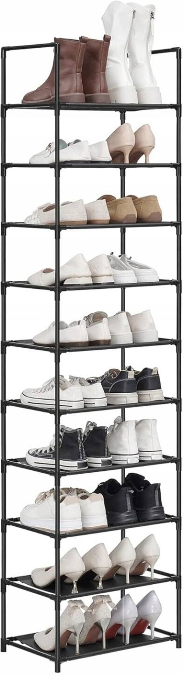 REGAŁ NA BUTY 10POZIOMÓW STOJAK NA BUTY SZAFKA CZARNA SONGMICS  P126-16