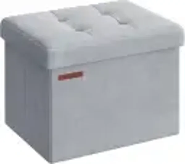PUFA TAPICEROWANA TABORET PODNÓŻEK DO 130kg SCHOWEK 41x31cm SZARY