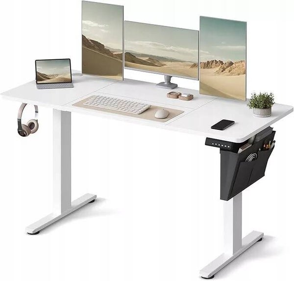 BIURKO ELEKTRYCZNE Z REGULACJĄ WYSOKOŚCI SONGMICS BIAŁE 140x60x72-120cm P171-16