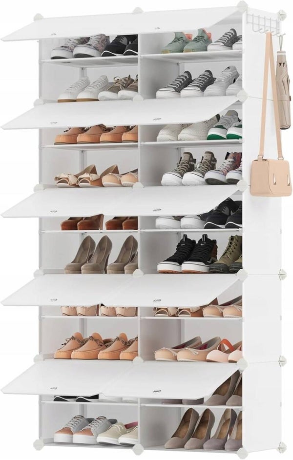 SZAFKA NA BUTY PLASTIKOWA 40PAR BUTÓW 86 x 156 x 32 cm BIAŁY P117-7