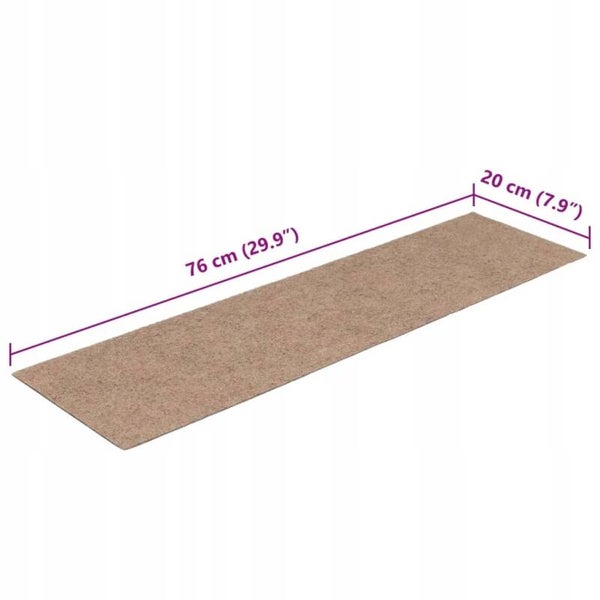 NADKŁADKI NA SCHODY DYWANIKI MATY SAMOPRZYLEPNE 15SZT 76X20CM JASNY BRĄZ VIDAXL P42-19