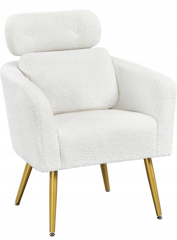 Fotel tradycyjny do salonu GLAMOUR, złote nogi USZAK