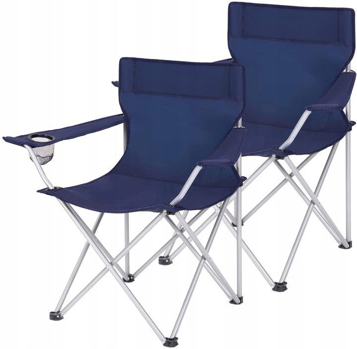 Krzesło turystyczne z oparciem plażowe kempingowe składane  -2SZT