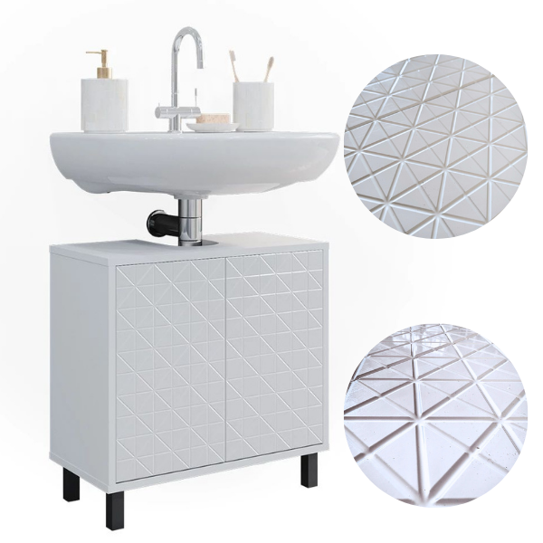 Szafka łazienkowa pod umywalkę biały połysk VICCO