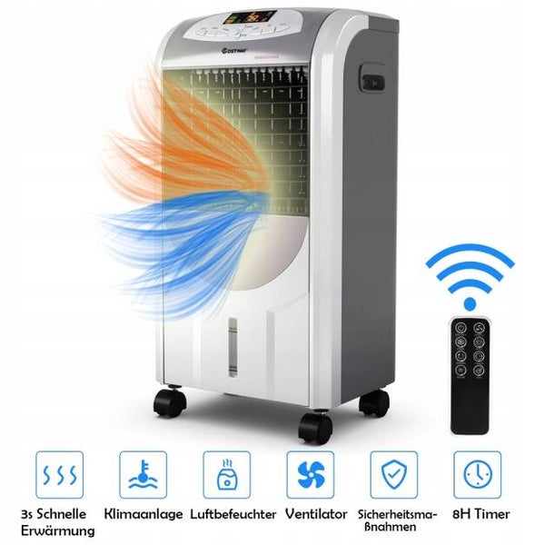 Mobilny klimator 4w1 chłodzenie + grzanie, jonizacja, nawilżanie, PILOT