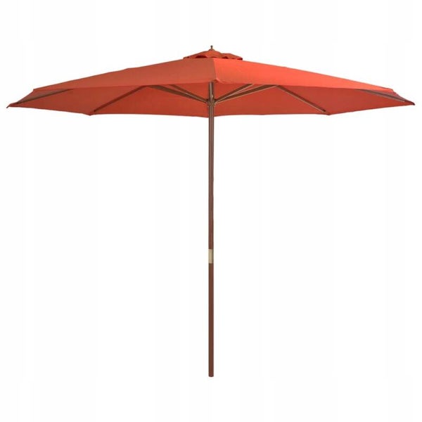 Parasol ogrodowy na drewnianym słupku, 350 cm, terakota