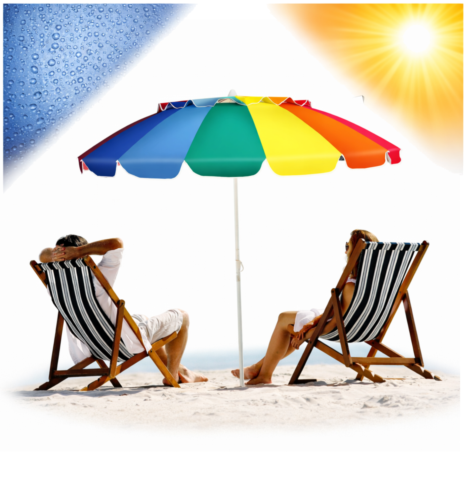 PARASOL PLAŻOWY KOLOROWY LEKKI 220CM UCHYLNY OCHRONA UV Costway