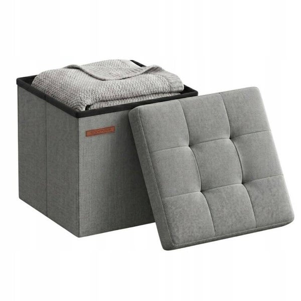 PUFA TAPICEROWANA ZE SCHOWKIEM SONGMICS SKŁADANA SONGMICS 30X30X30CM SZARA  P143-10 P157-9