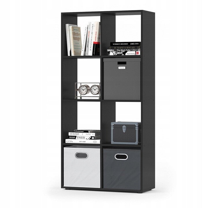 Regał czarny 8 pól, 143x70 VICCO