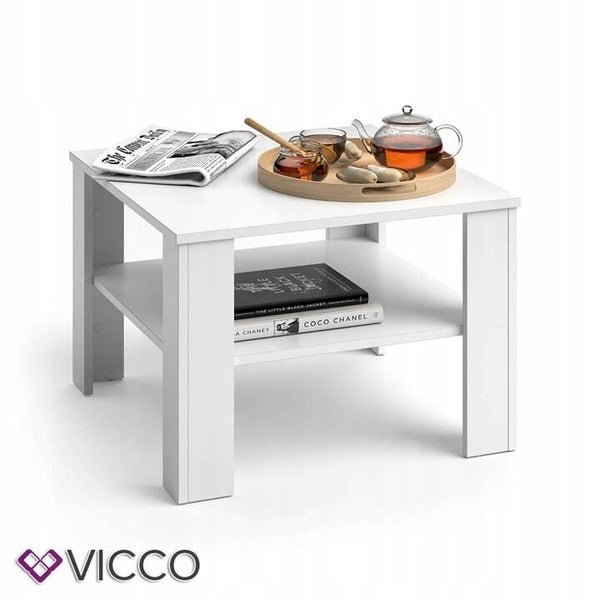STOLIK KAWOWY KWADRATOWY VICCO BIAŁY 60X60X42 CM DO SALONU