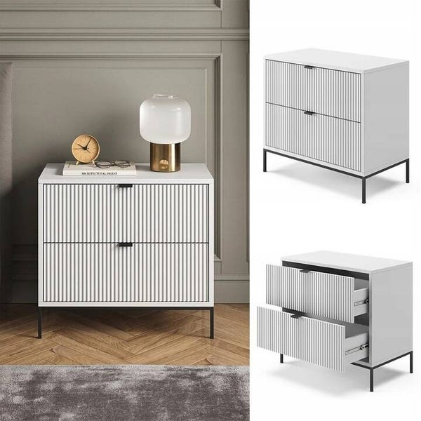 Szafka nocna, lamele, metalowe nogi VICCO