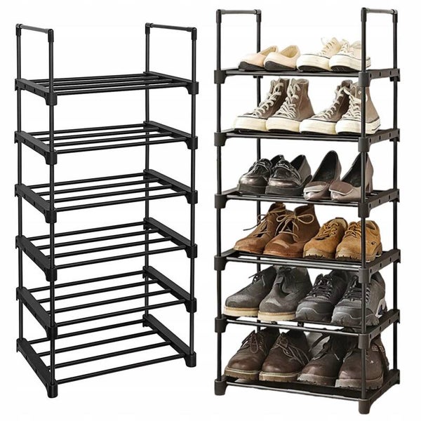 SZAFKA NA BUTY NA NÓŻKACH, Z PÓŁKAMI 45 x 106 x 30 cm CZARNY