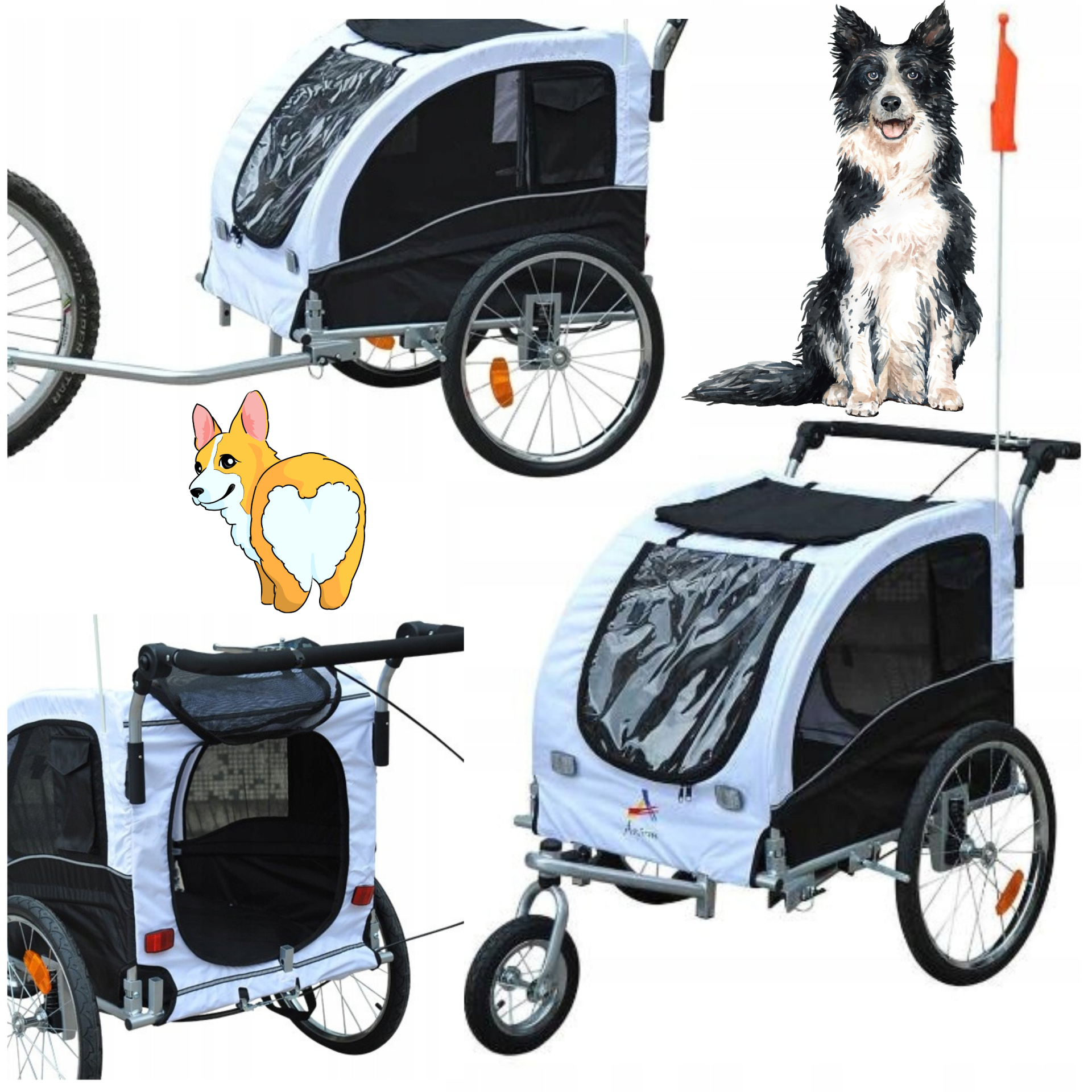 Przyczepa rowerowa dla psa maksymalna waga psa 40 kg PawHut 5663-1290