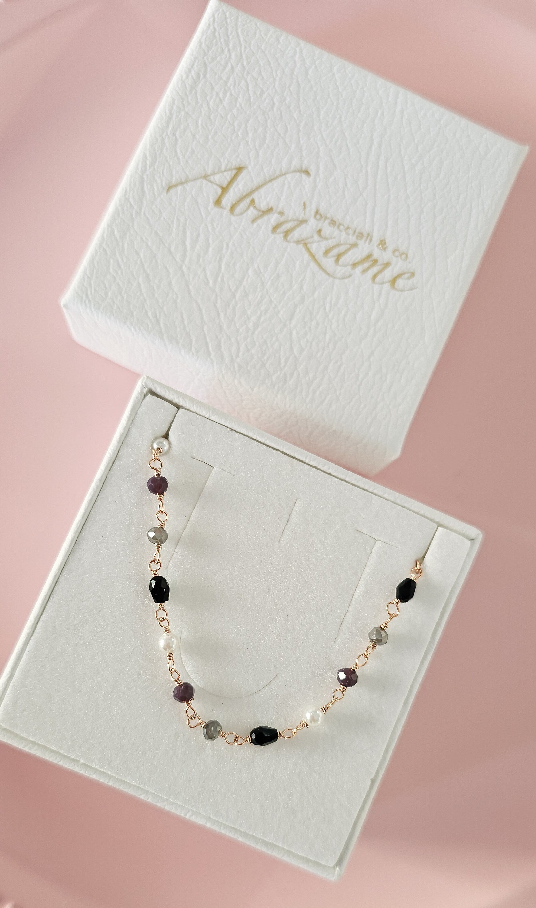 Collana perle e cristalli Abràzame