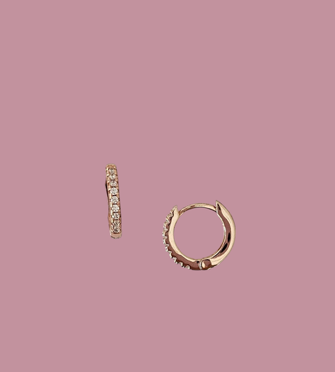 Mini hoops zirconi bianchi Rosè