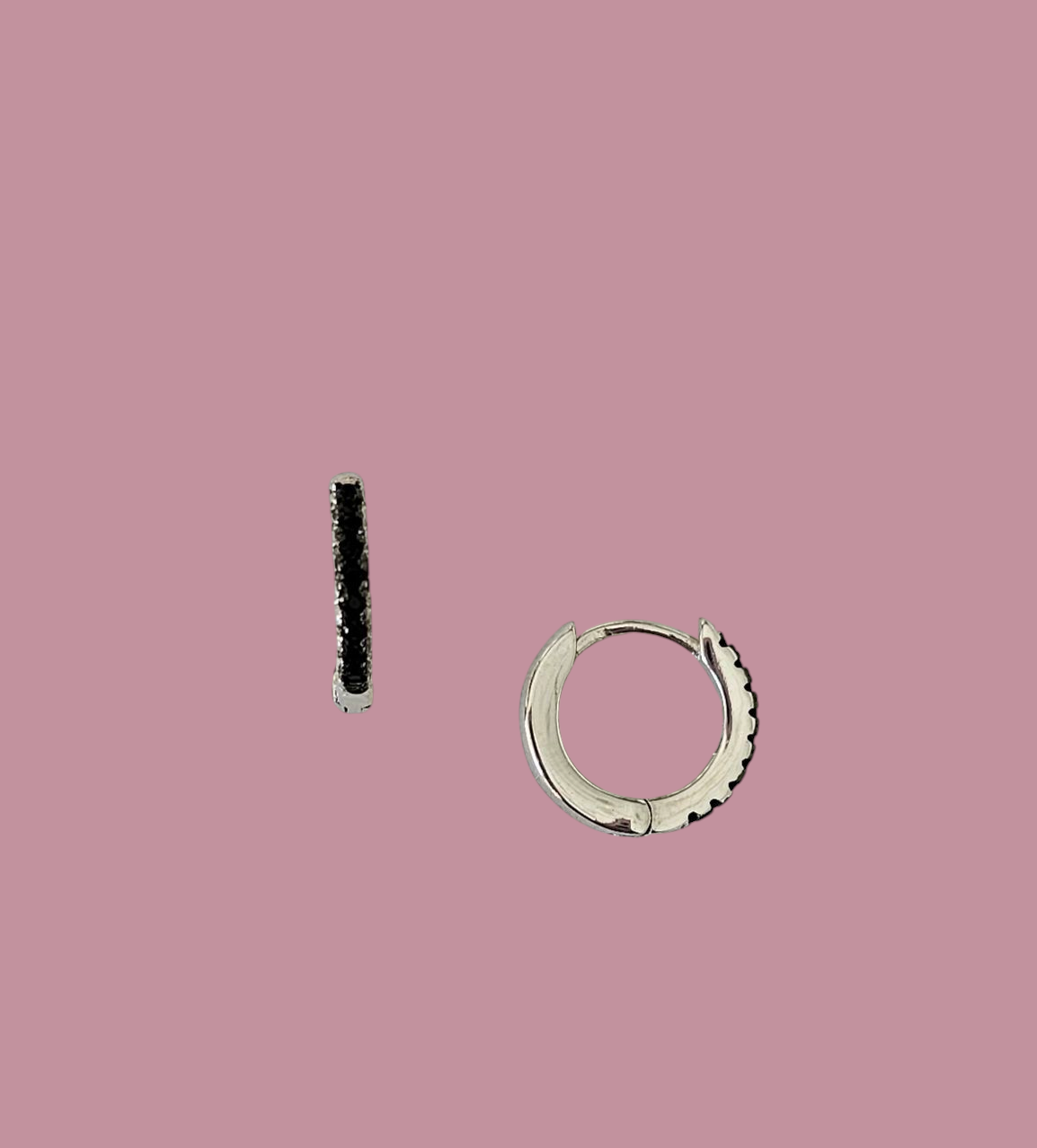 Mini hoops zirconi neri