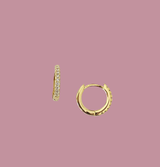 Mini hoops zirconi bianchi gold
