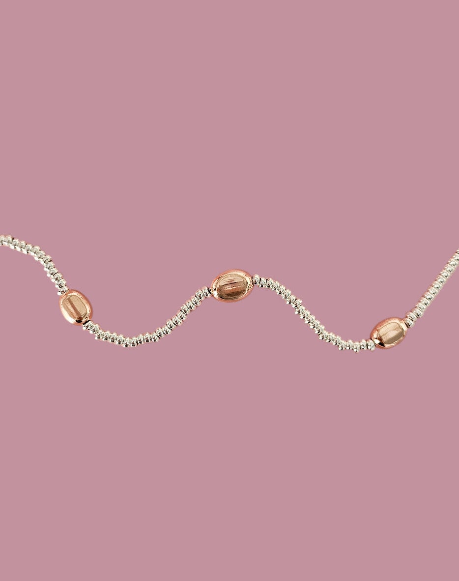 Bracciale mini rondelle e Pepite Rosè