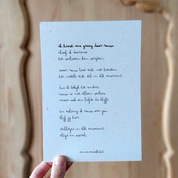 Gedicht over rouw (grote kaart)