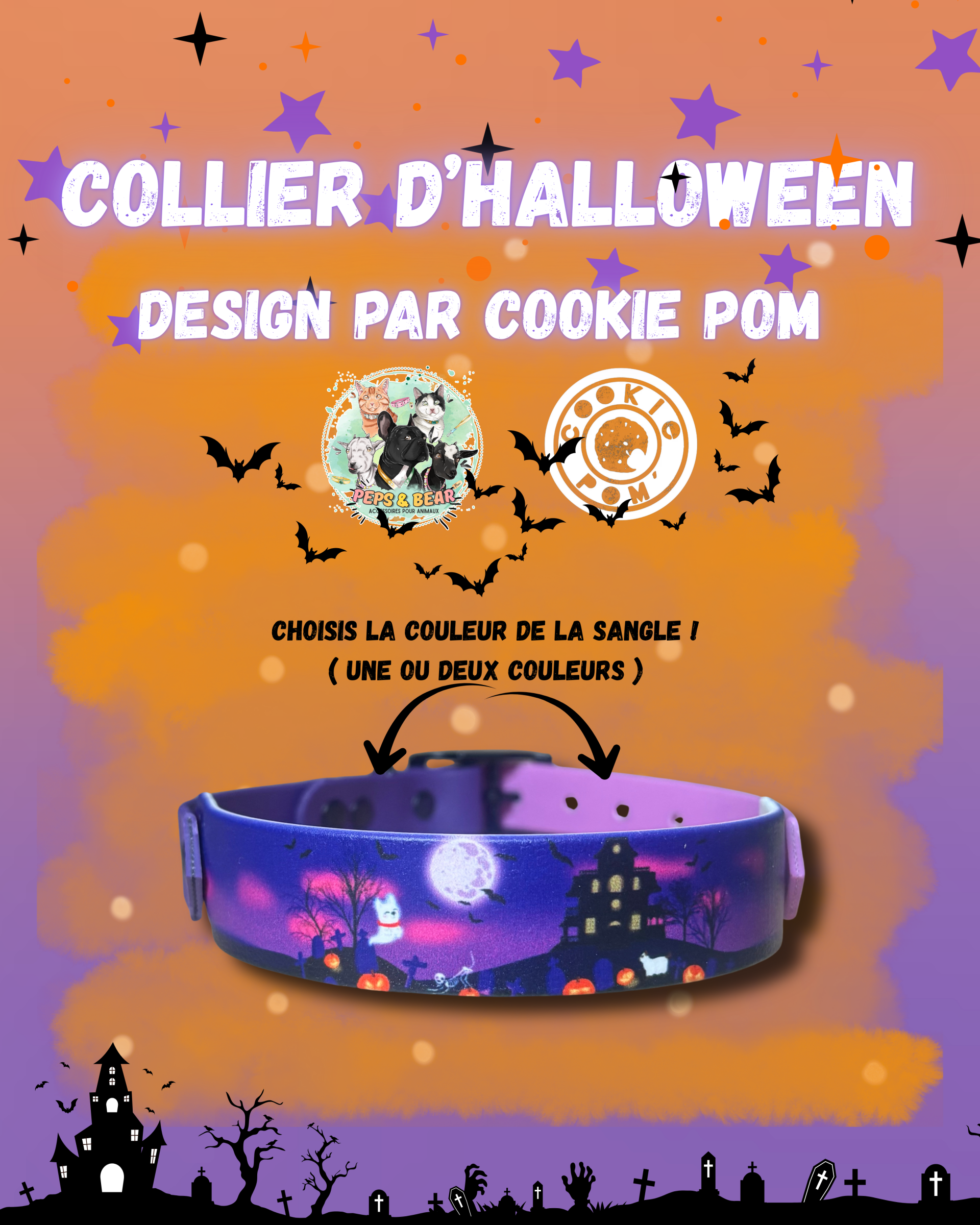 Collier Design Cookie Pom