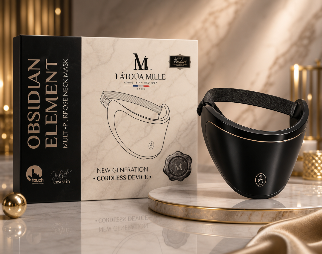 Látoua Mille Obsidian Element Multi-Purpose Neck Mask (Cordless Device)