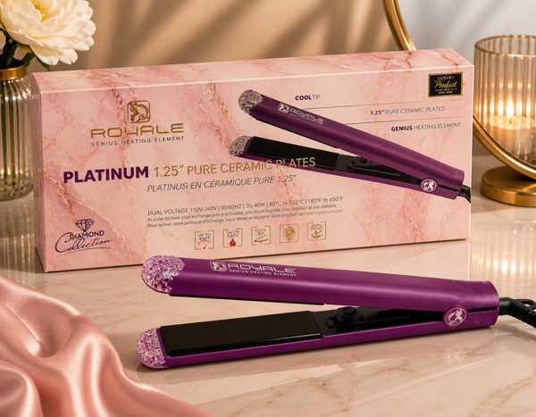 Royale Platinum 1.25” Ceramic Hair Straightener – Diamond Collection