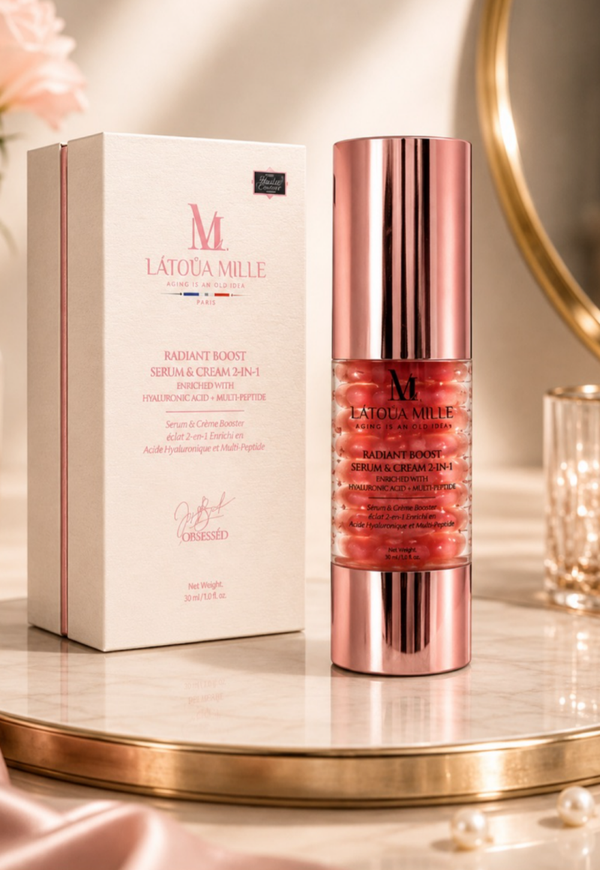 LÁTOUA Mille Radiant Boost Serum & Cream 2-in-1 Enriched with Hyaluronic Acid + Multi-Peptide