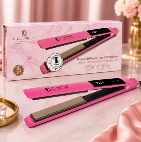 Royale Brilliance Touch Collection - Hot Pink Titanium Plate Cool-Tip Hair Straightener