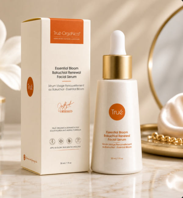 Trué-OrgaNica  Essential Bloom Backuchiol Renewal Facial Serum