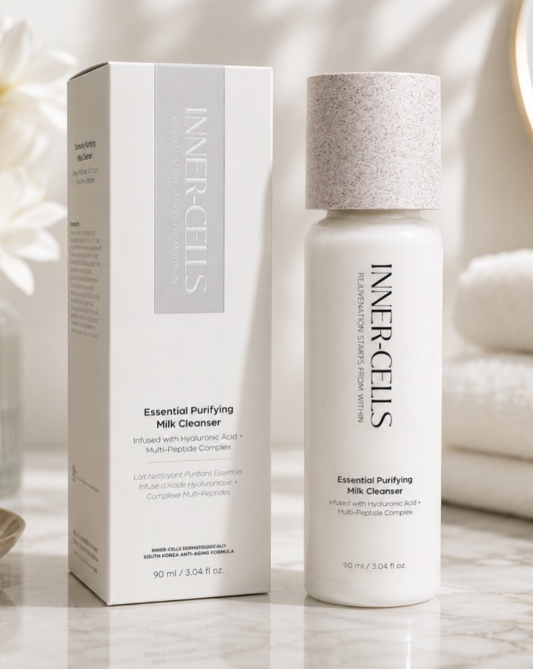 Inner Cells Essential Purifying Milk Cleanser Infused with Hyaluronic Acid + Multi-Peptide Complex