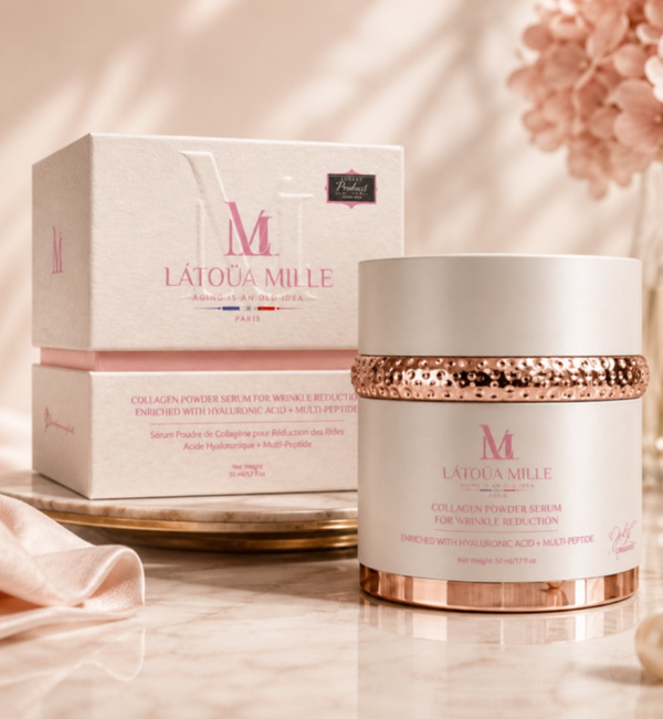 LÁTOUA Mille Collagen Powder Serum for Wrinkle Reduction Hyaluronic Acid + Multi-Peptide