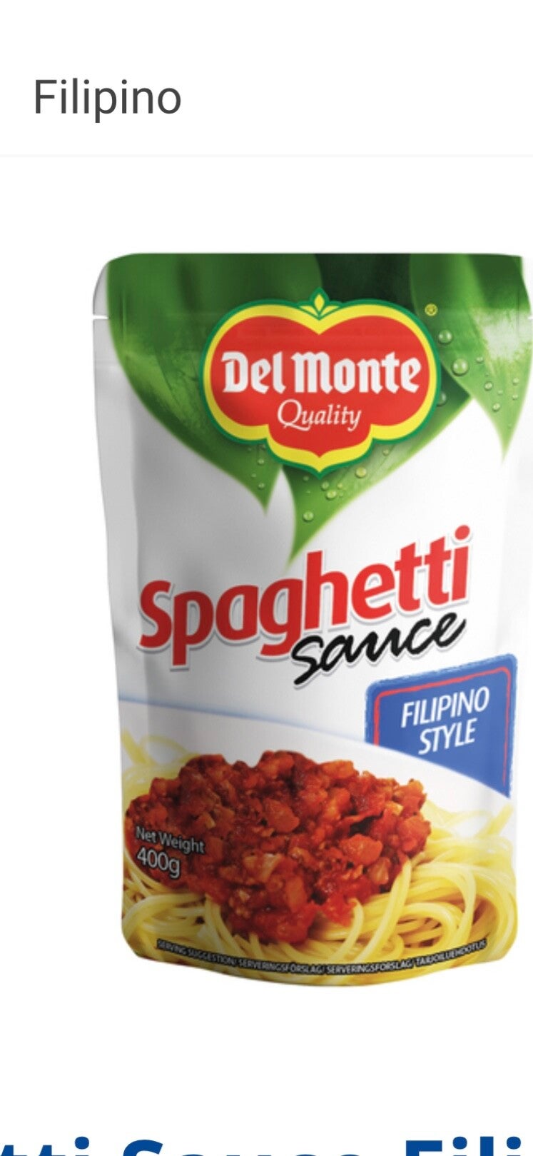 Sauce Spaghetti Filipino DELMONTE Btl 400g