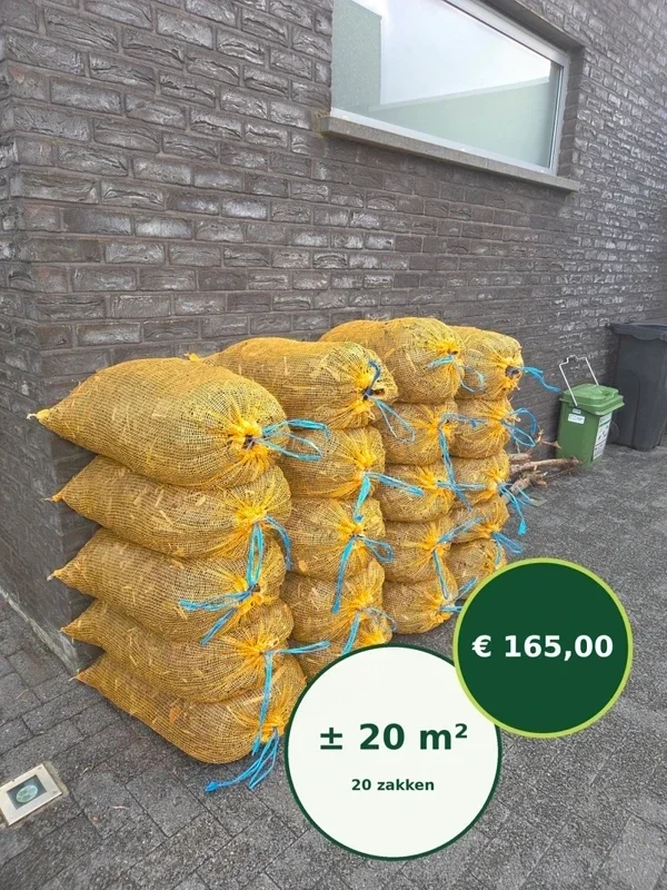 20 zakken boomschors geleverd aan huis