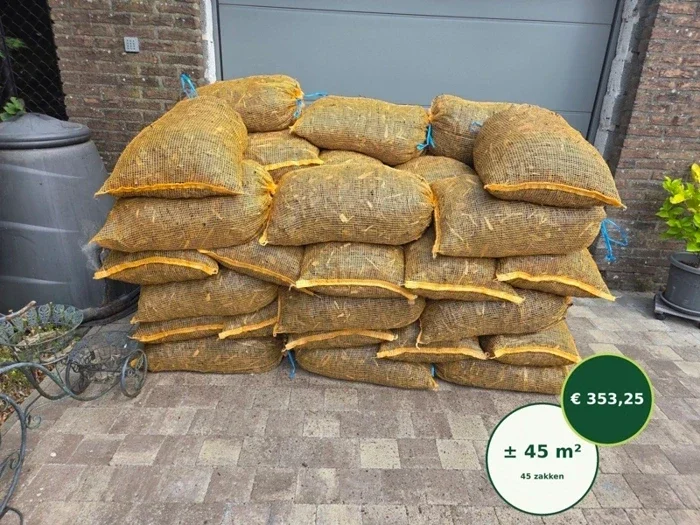 45 zakken boomschors aan huis geleverd