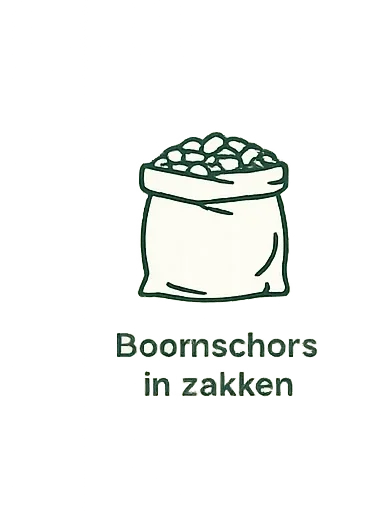 Boomschors in zakken voor tuin en borders