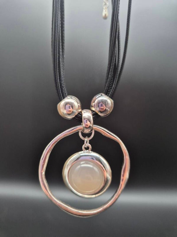 Kette echt Leder, mit Anhänger XXL